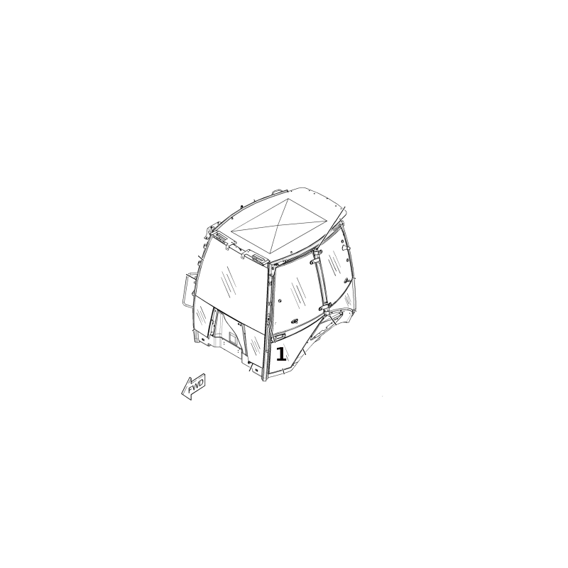 СТЕКЛО ДВЕРИ НИЖНЕЙ ЛЕВОЙ СТОРОНЫ ЭКСКАВАТОР-ПОГРУЗЧИК CAT 428E 428F 2059588