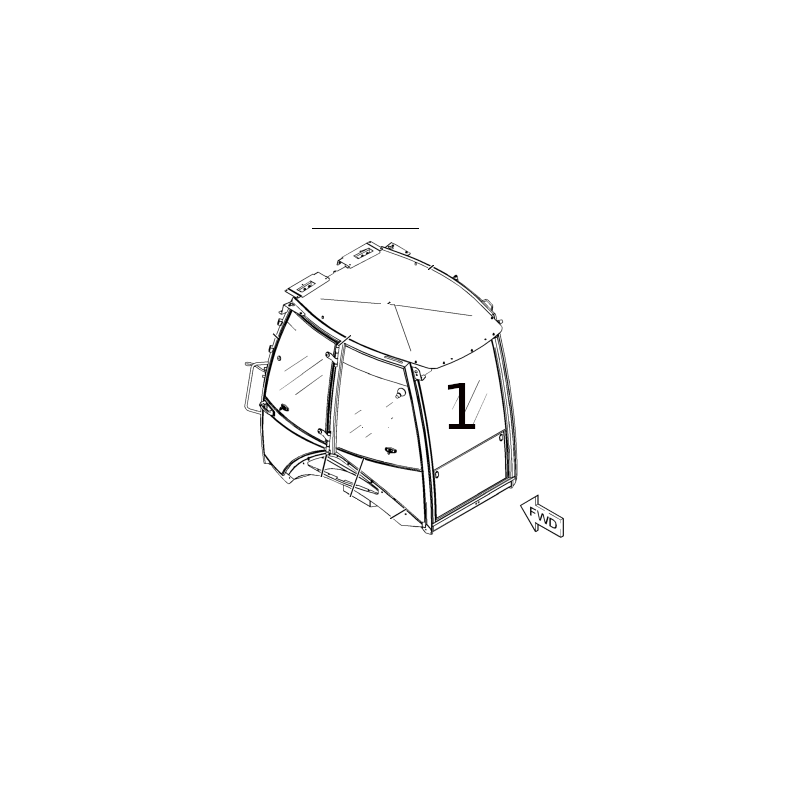 ВЕРХНЕЕ ЗАДНЕЕ СТЕКЛО С ШЕЛКОГРАФИЕЙ ЭКСКАВАТОР-ПОГРУЗЧИК CAT 428E 2059639