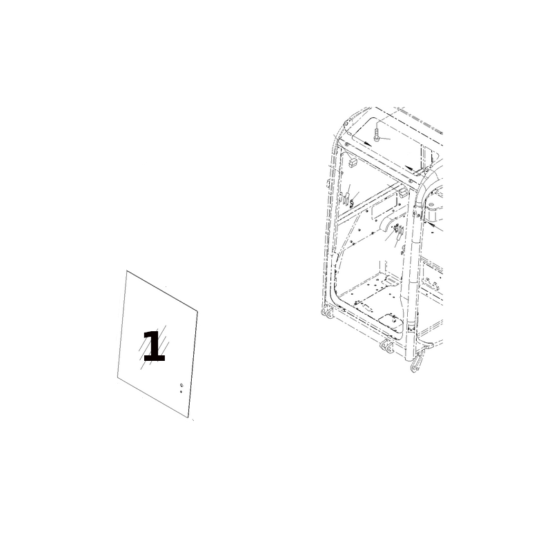 ВЕРХНЯЯ ШЕЛКОГРАФИЧЕСКАЯ НАКЛАДКА НА ЛОБОВОЕ СТЕКЛО МИНИ-ЭКСКАВАТОРА KOMATSU PC30MR 22M-54-24292