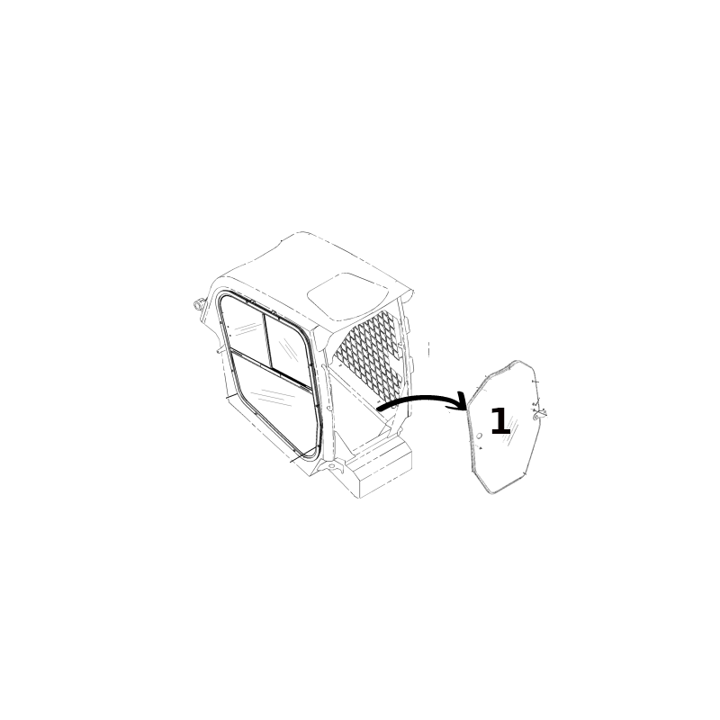 Ветровое стекло с шелкографией для мини-погрузчика CAT 246C 277C 2584071