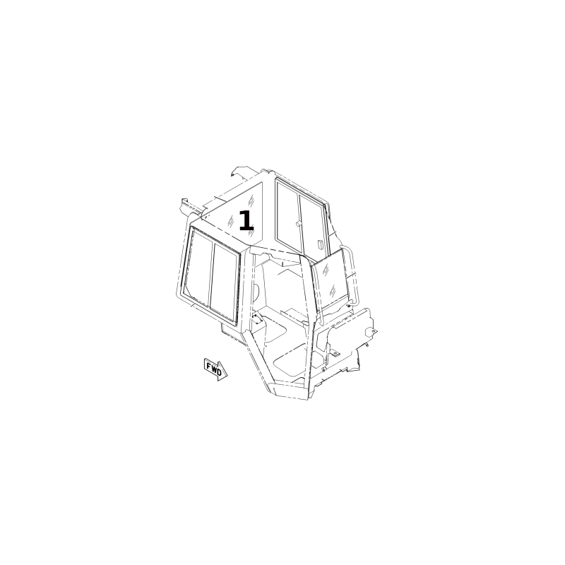 ЗАДНЕЕ СТЕКЛО С ШЕЛКОГРАФИЕЙ Гусеничный бульдозер CAT D5H 1702070