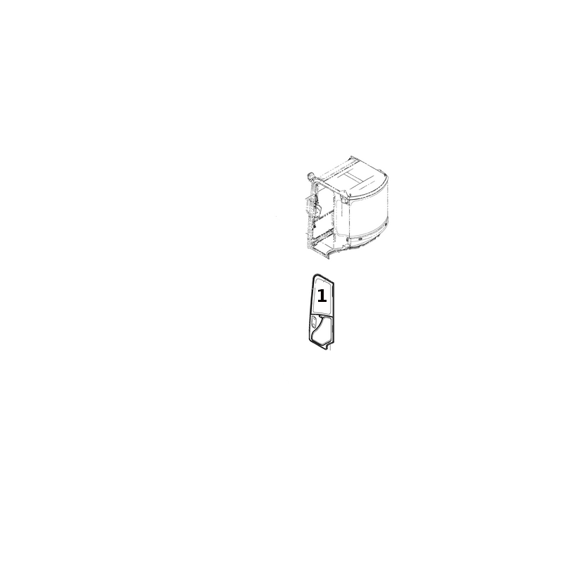 СТЕКЛЯННАЯ ДВЕРЬ С ВЕРХНЕЙ ШЕЛКОГРАФИЧЕСКОЙ НАКЛЕЙКОЙ МИНИ-ЭКСКАВАТОР HITACHI ZX14-3 4699058