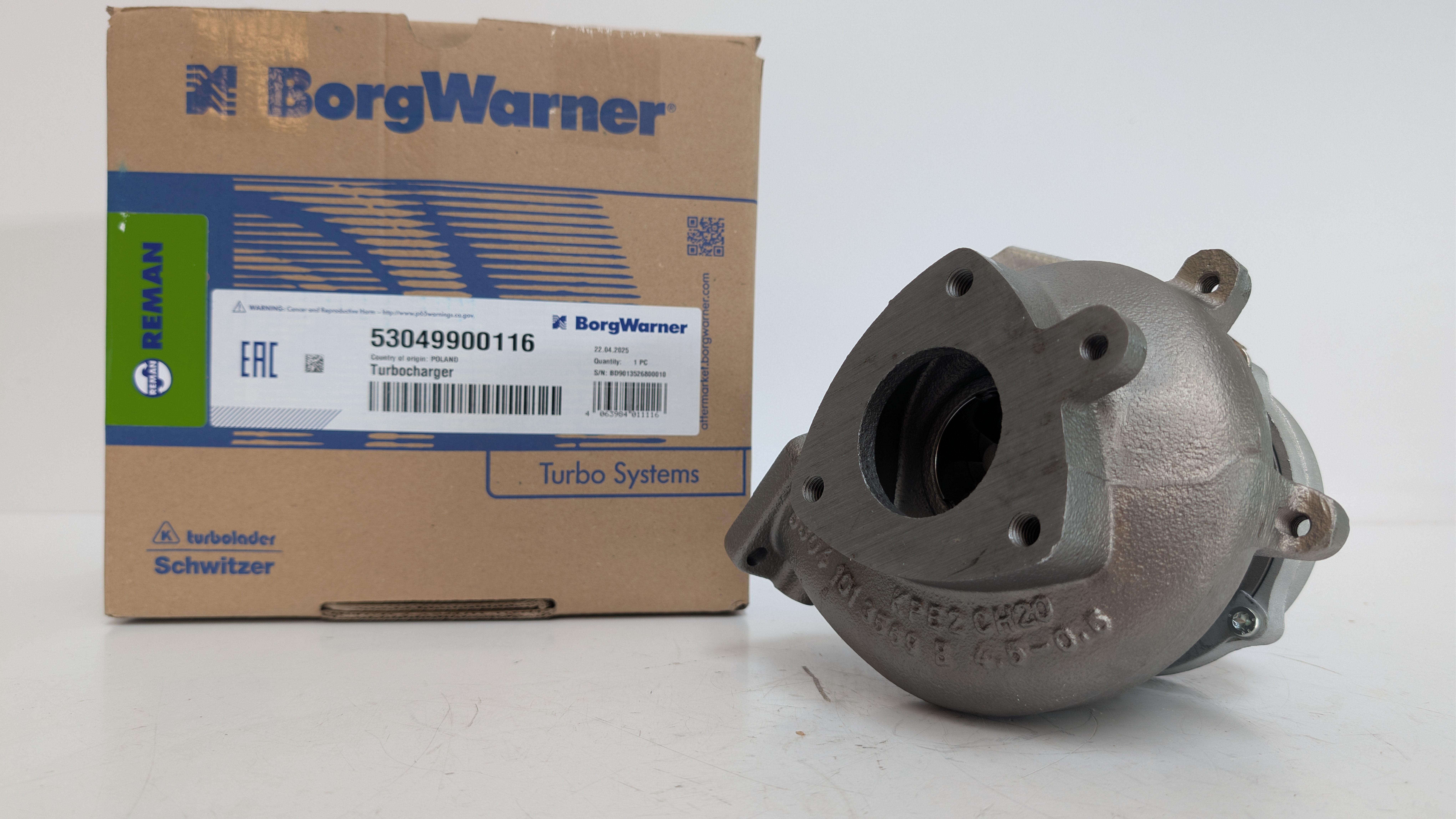 Турбокомпрессор BorgWarner KKK, оригинал, в сборе