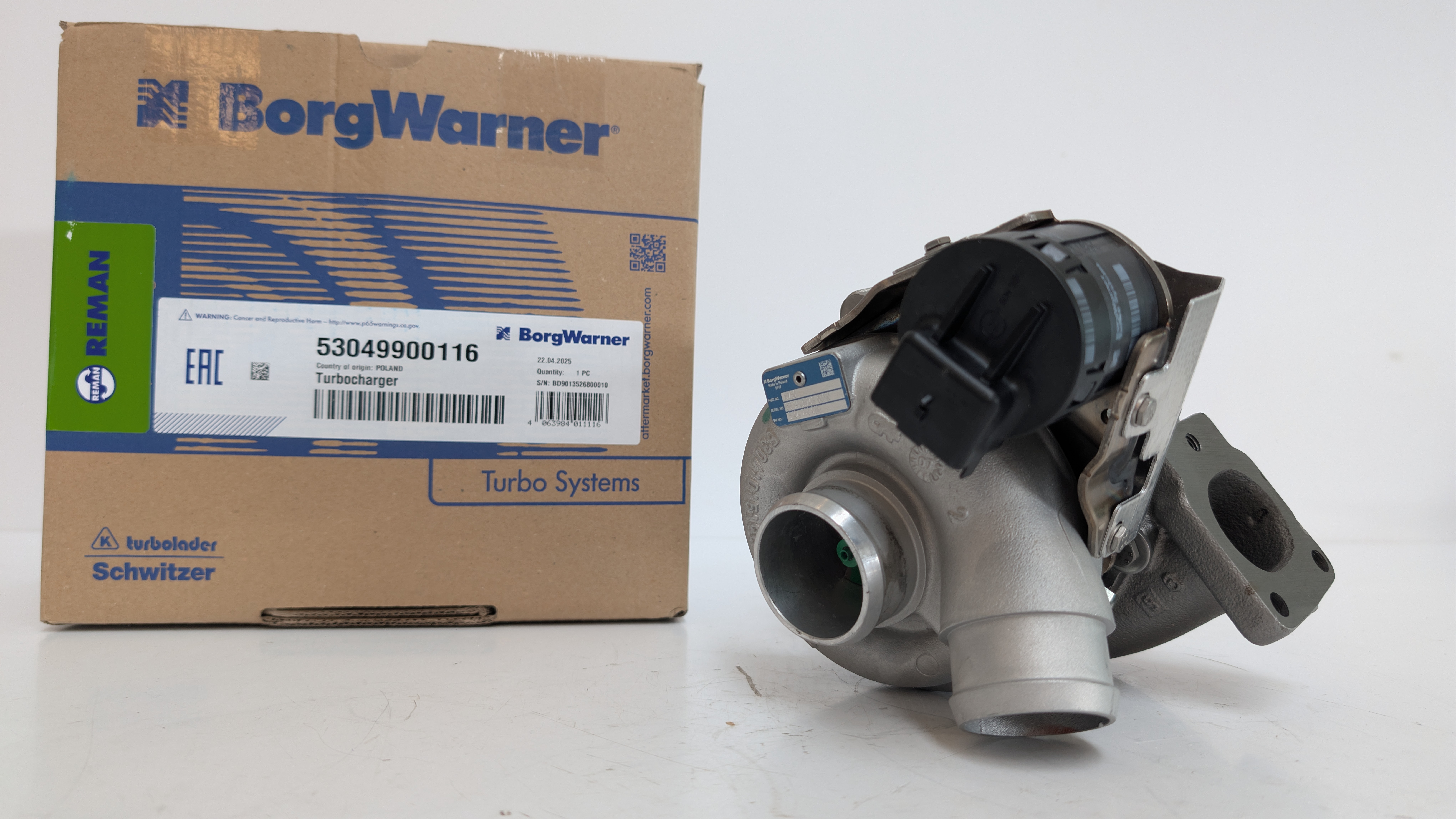 Турбокомпрессор BorgWarner KKK, оригинал, в сборе