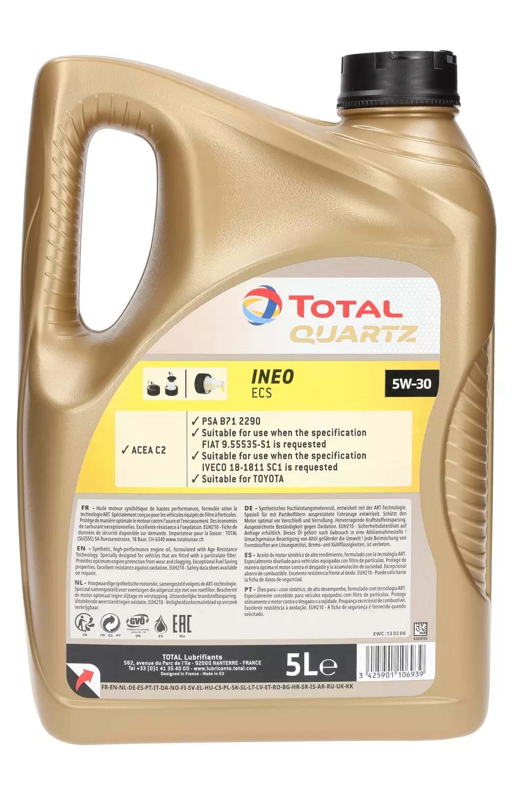 Моторное масло Total Quartz INEO ECS 5W-30, 5 л