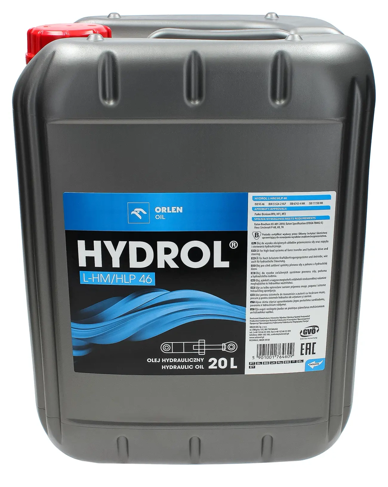 Гидравлическое масло Orlen HYDROL HLP L-HM 46, 20 л