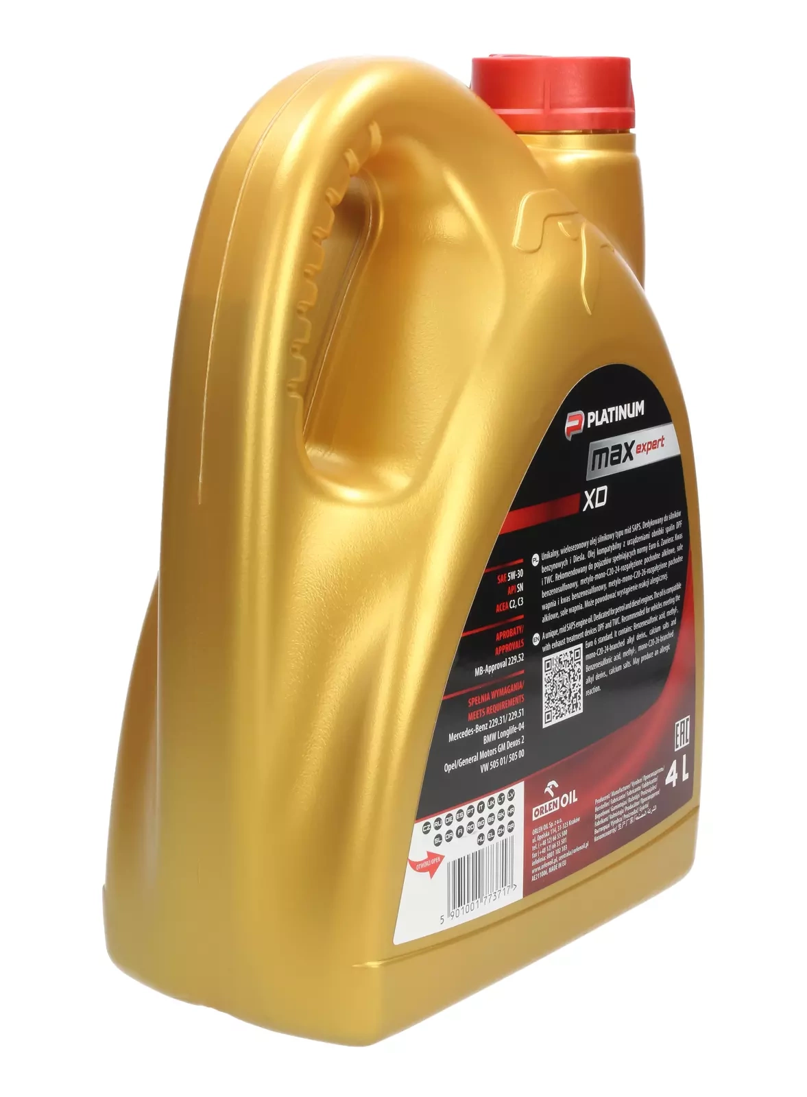 Моторное масло Orlen PLATINUM Max Expert XD 5W-30 4 л