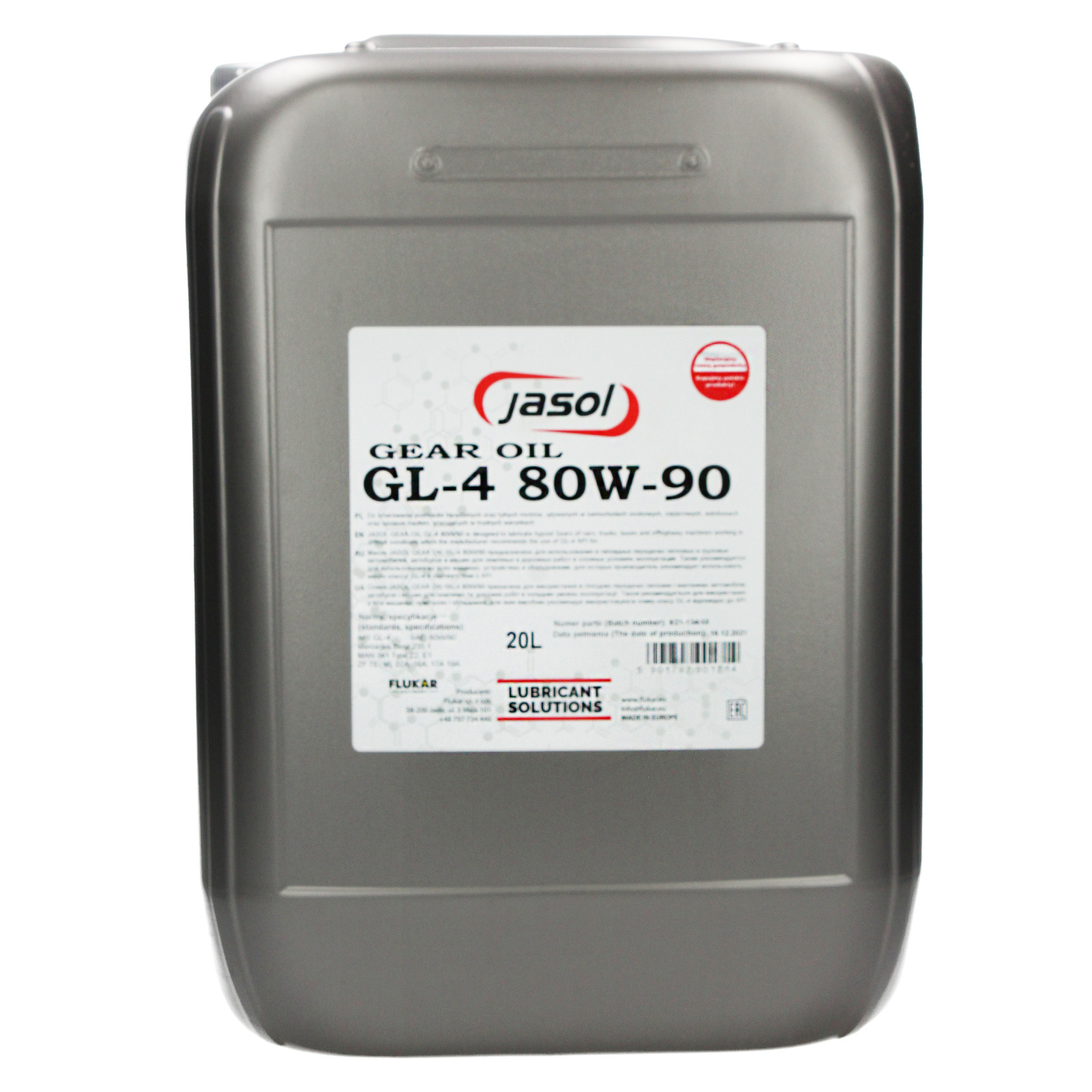 Трансмиссионное масло JASOL Gear Oil GL-4 80W-90, 20 л