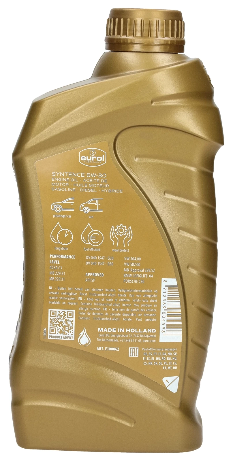Моторное масло Eurol Syntence 5W-30, 1 л