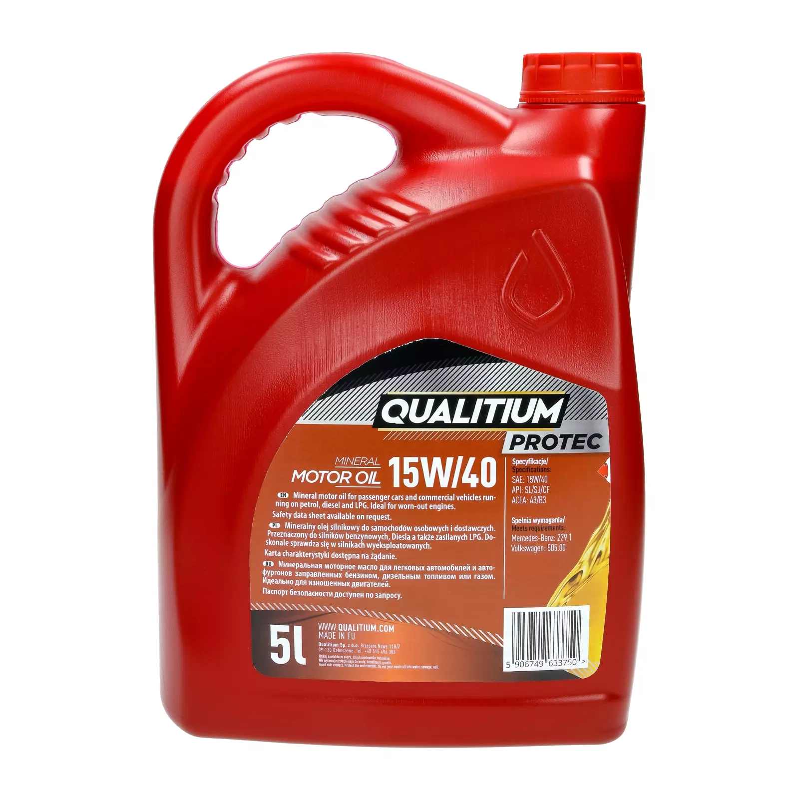 Моторное масло Qualitium Protec 15W-40, 5 л