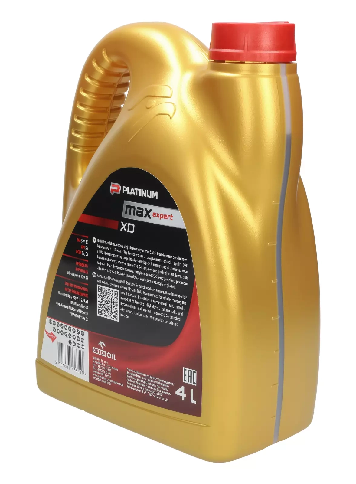 Моторное масло Orlen PLATINUM Max Expert XD 5W-30 4 л