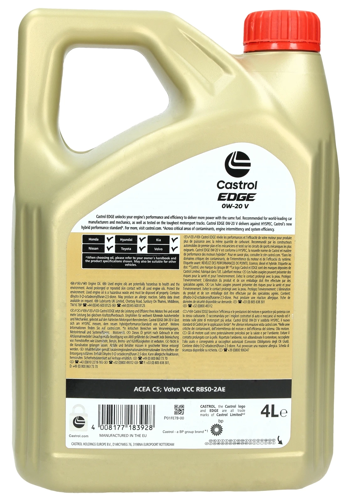 Моторное масло Castrol Edge Professional V 0W-20 4 л