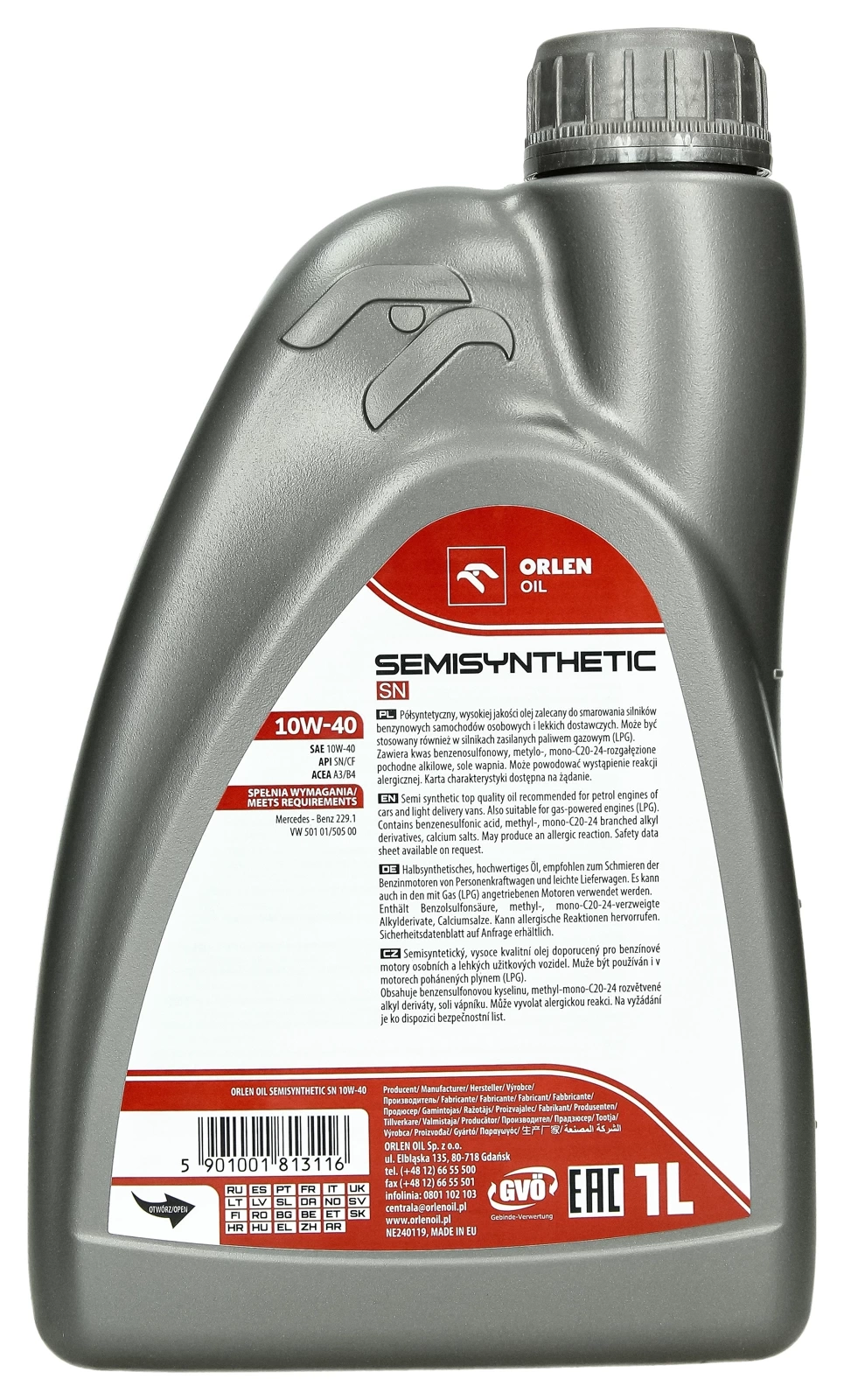 Моторное масло Orlen Semisynthetic 10W-40, 1 л