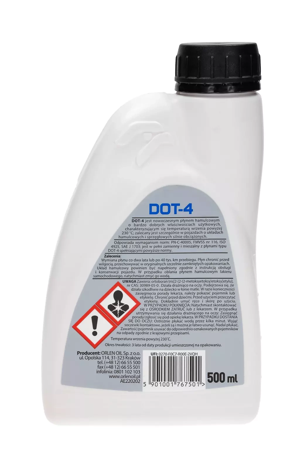 Тормозная жидкость ORLEN DOT - 4, 0,5 л