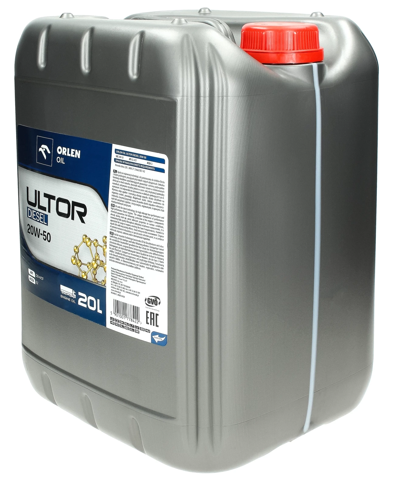 Моторное масло Orlen Platinum ULTOR DIESEL 20W-50, 20 л