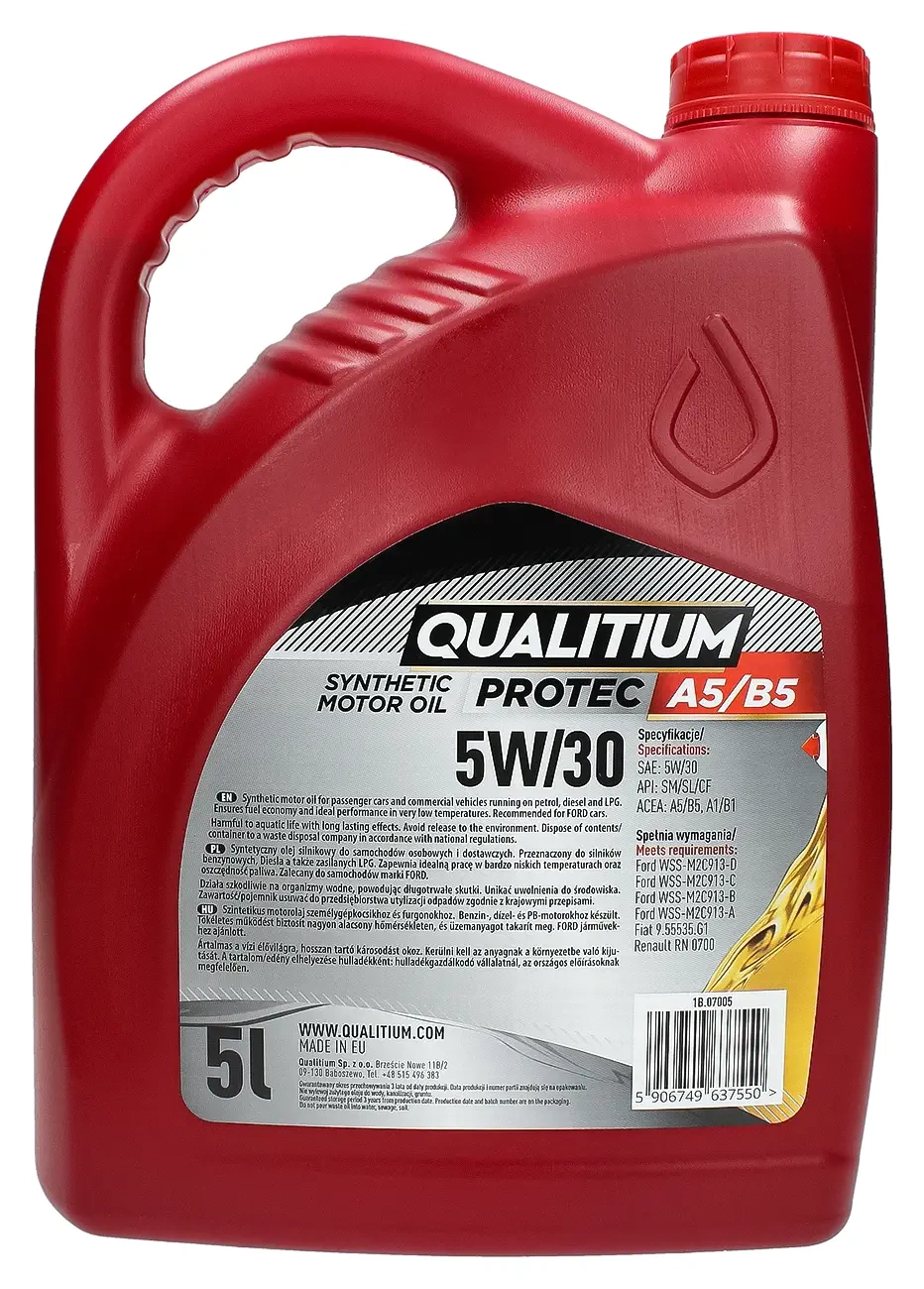 Моторное масло Qualitium Protec A5 / B5 5W-30, 5 л