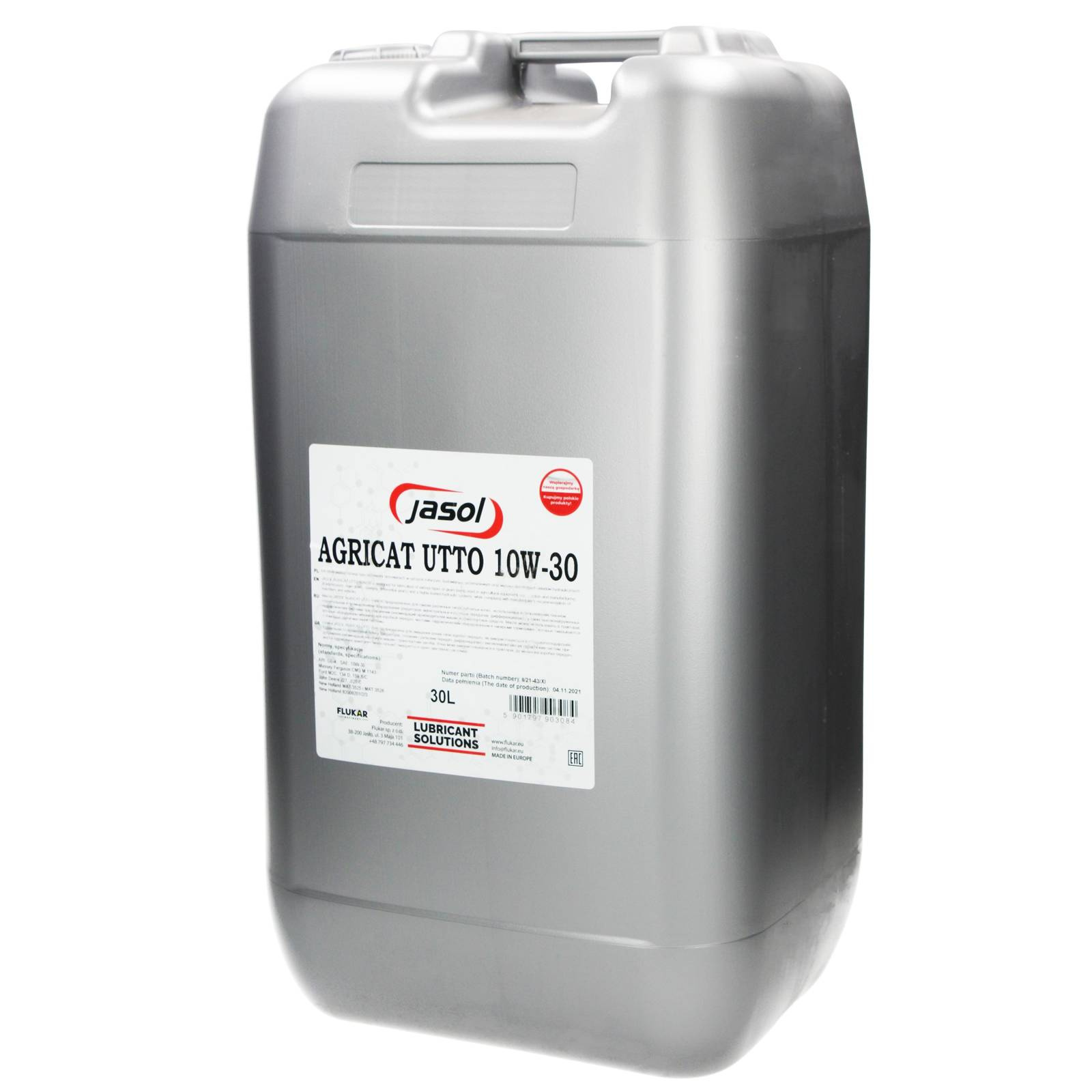 Гидравлическое трансмиссионное масло JASOL AGRICAT UTTO 10W-30, 30 л