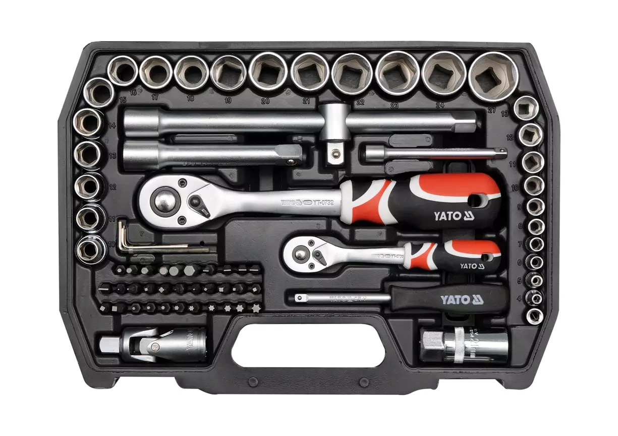 Набор торцевых ключей YATO 1/2", 1/4", 72 шт. (YT-38782)