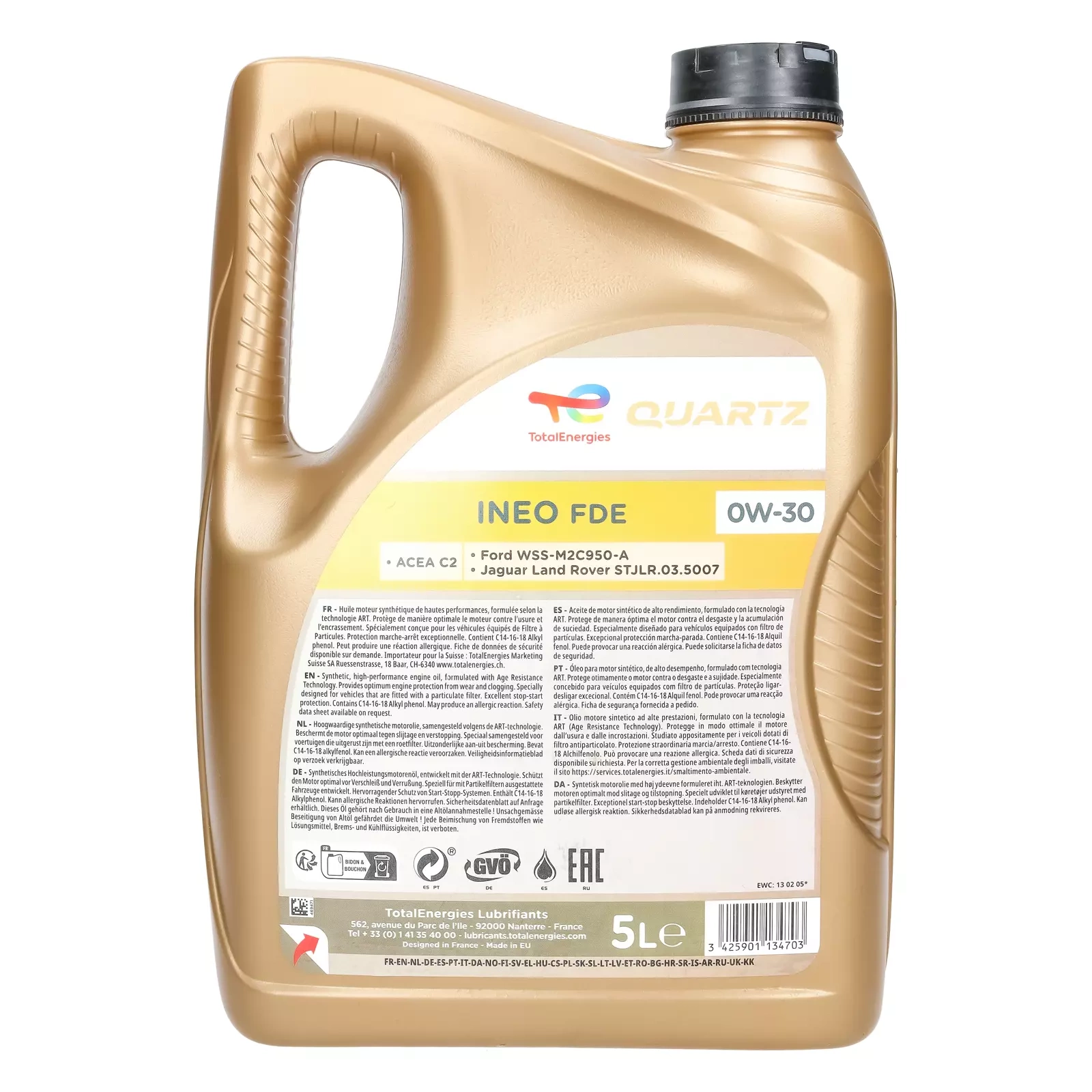 Моторное масло Total Quartz Ineo FDE 0W-30, 5 л