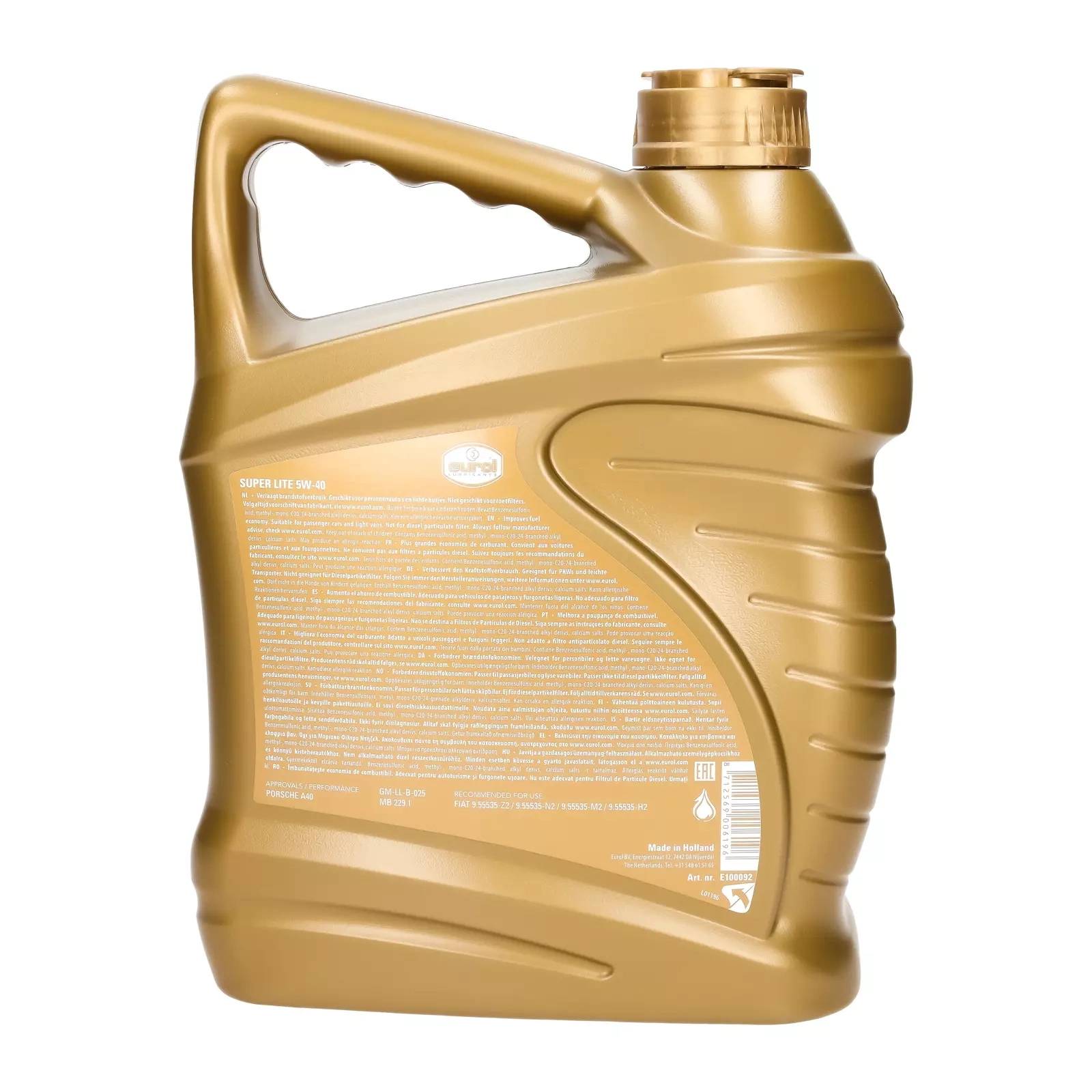 Моторное масло Eurol Super Lite 5W-40, 4 л