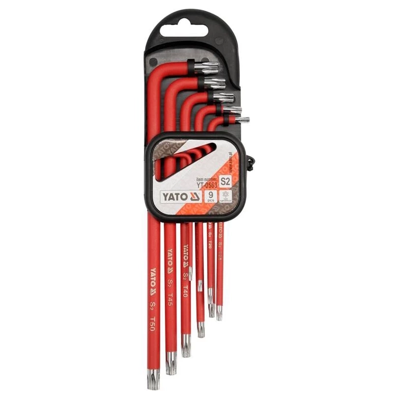 Набор торцевых ключей TORX, 9 шт. ЯТО (YT-0563)