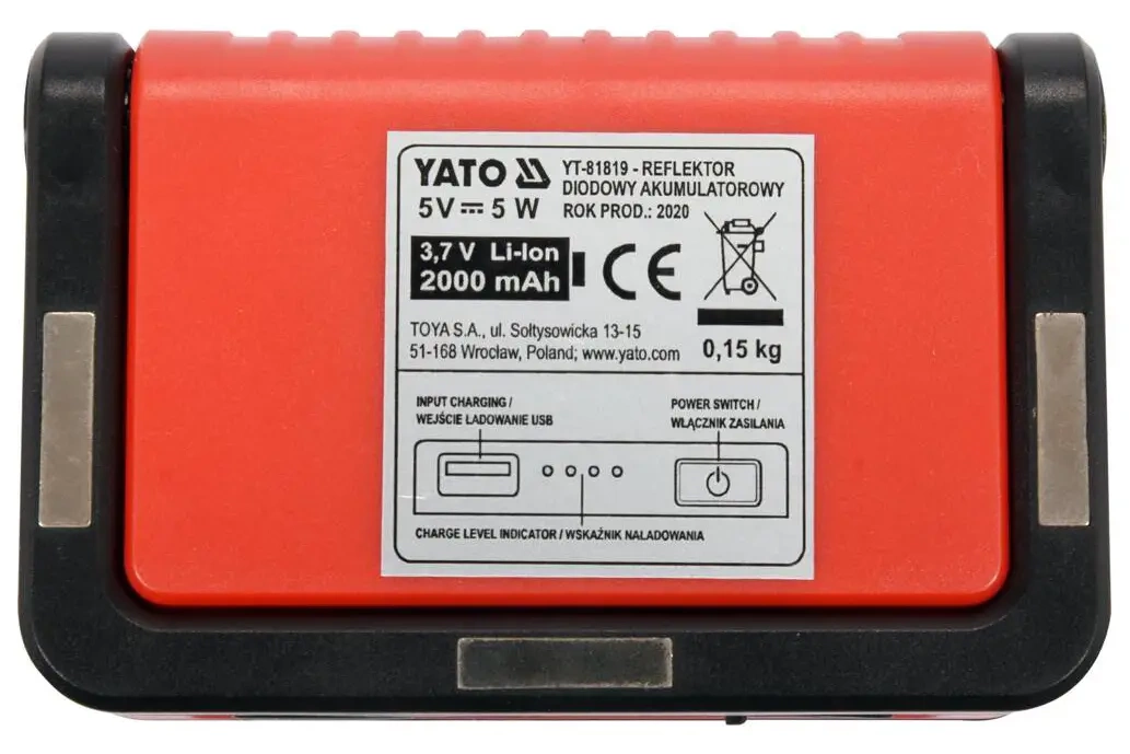 Портативный прожектор 5 Вт COB 300 лм YATO (YT-81819)