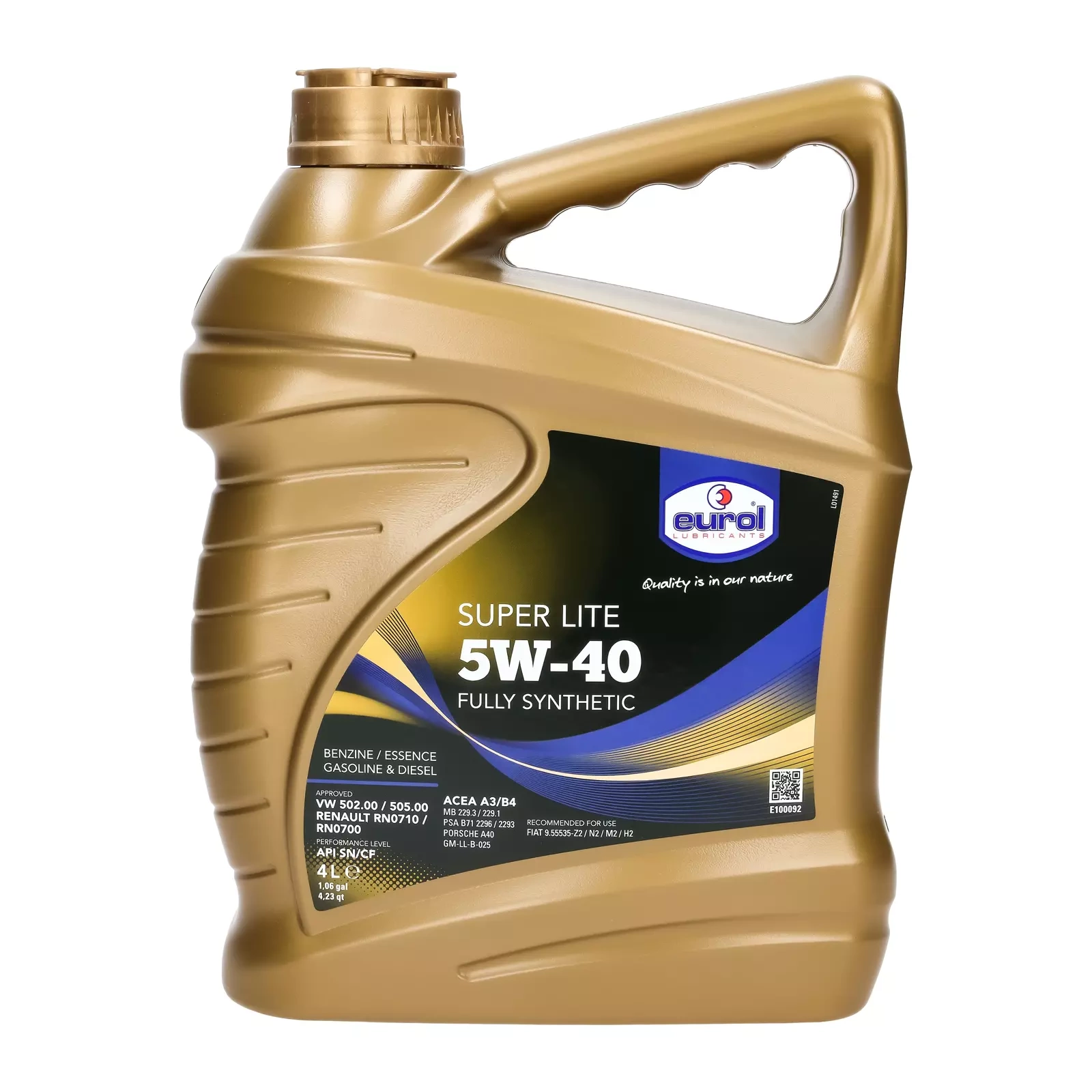 Моторное масло Eurol Super Lite 5W-40, 4 л