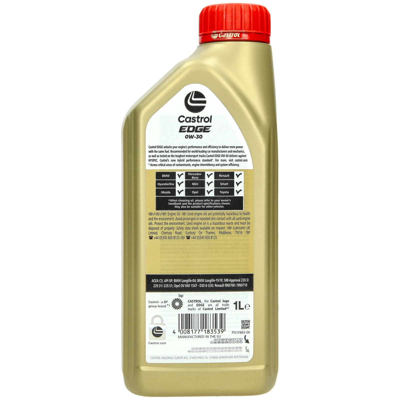 Моторное масло Castrol Edge 0W - 30, 1 л