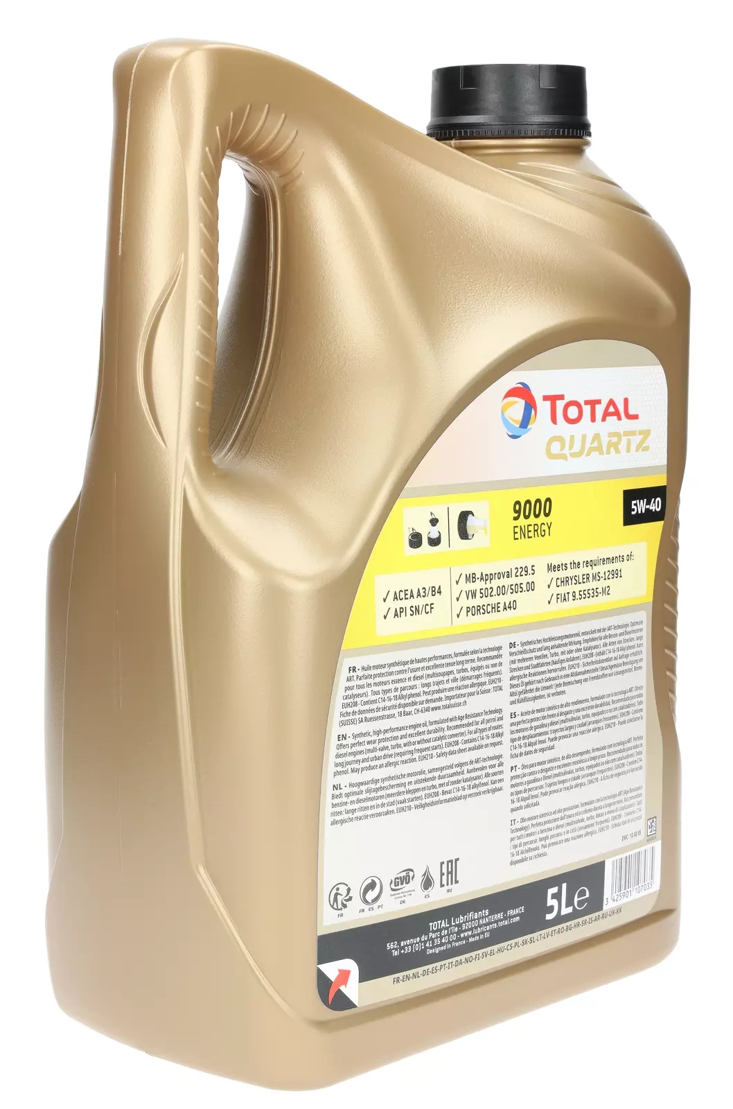 Моторное масло Total Quartz 9000 Energy 5W-40, 5 л