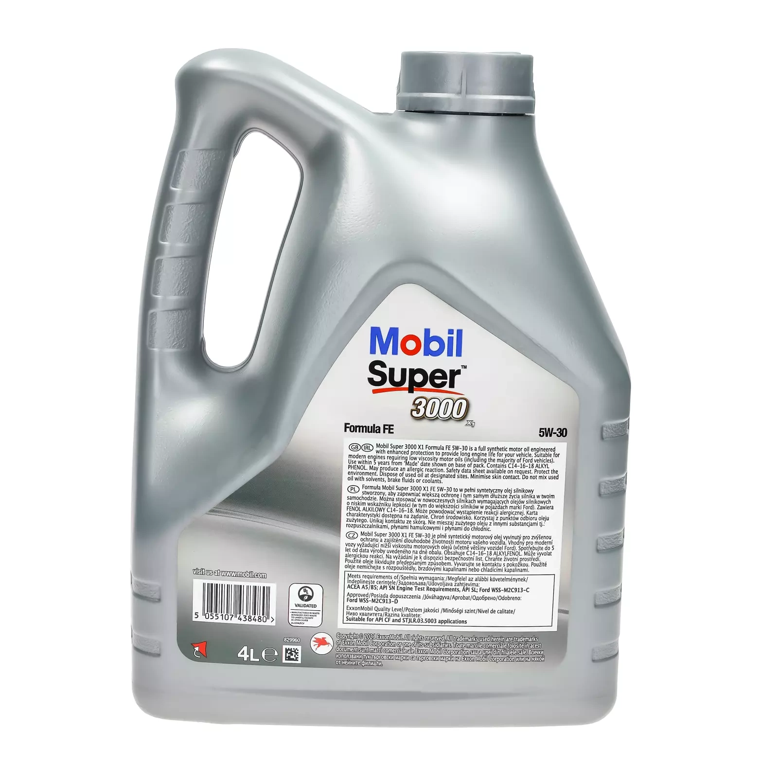 Моторное масло Mobil Super 3000 X1 Formula FE 5W-30, 4 л