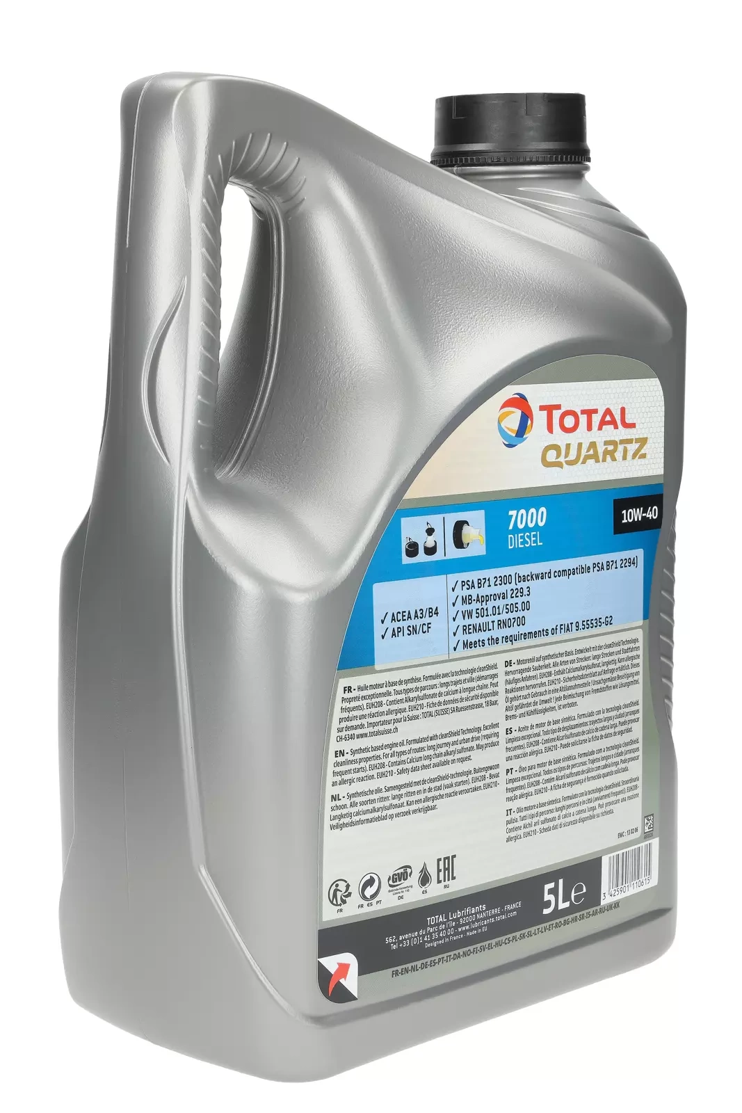 Моторное масло Total Quartz 7000 Diesel 10W-40, 5 л