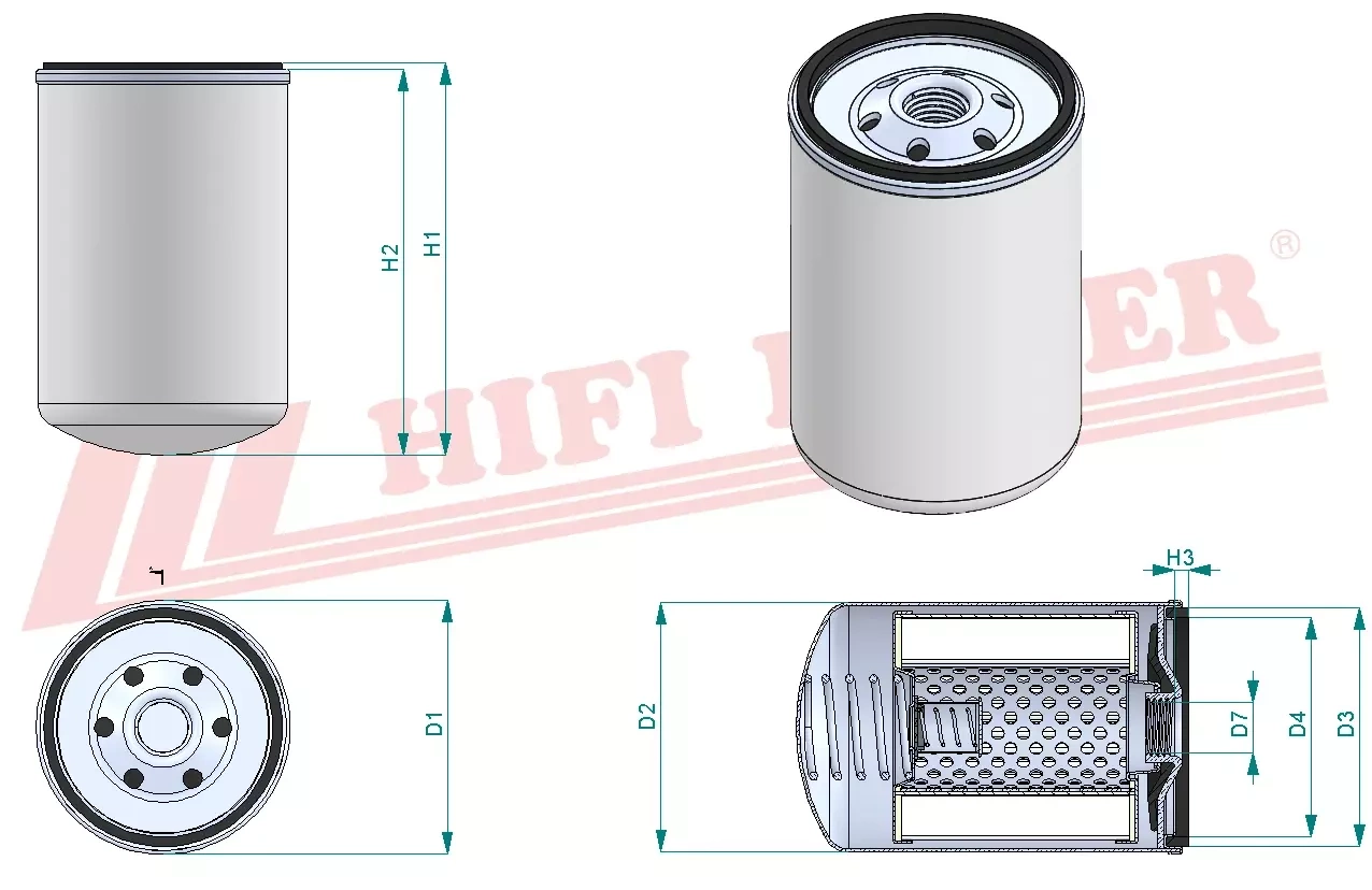 Масляный фильтр для двигателя HIFI FILTER t 8204