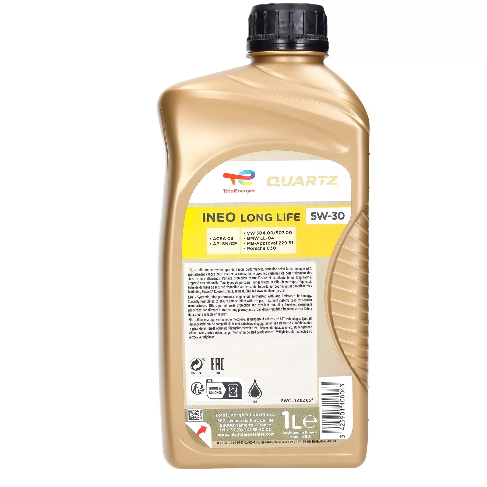 Моторное масло Total Quartz Ineo Long Life 5W-30, 1 л