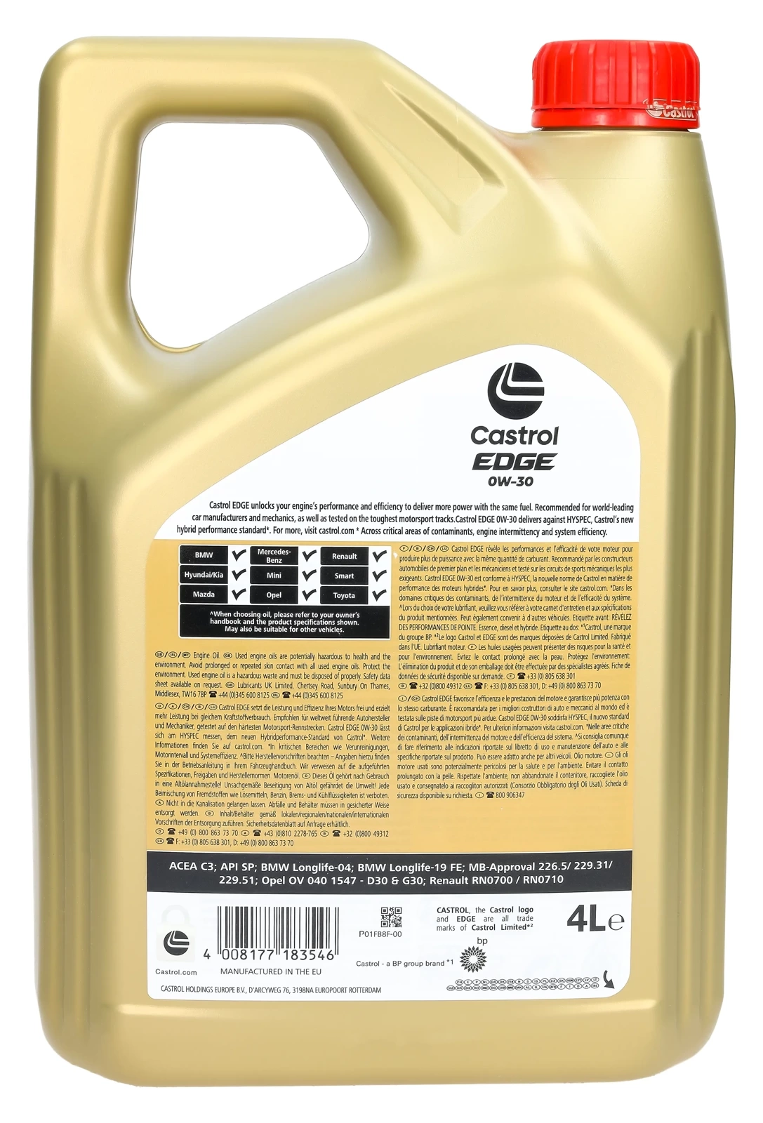 Моторное масло Castrol Edge 0W-30, 4 л