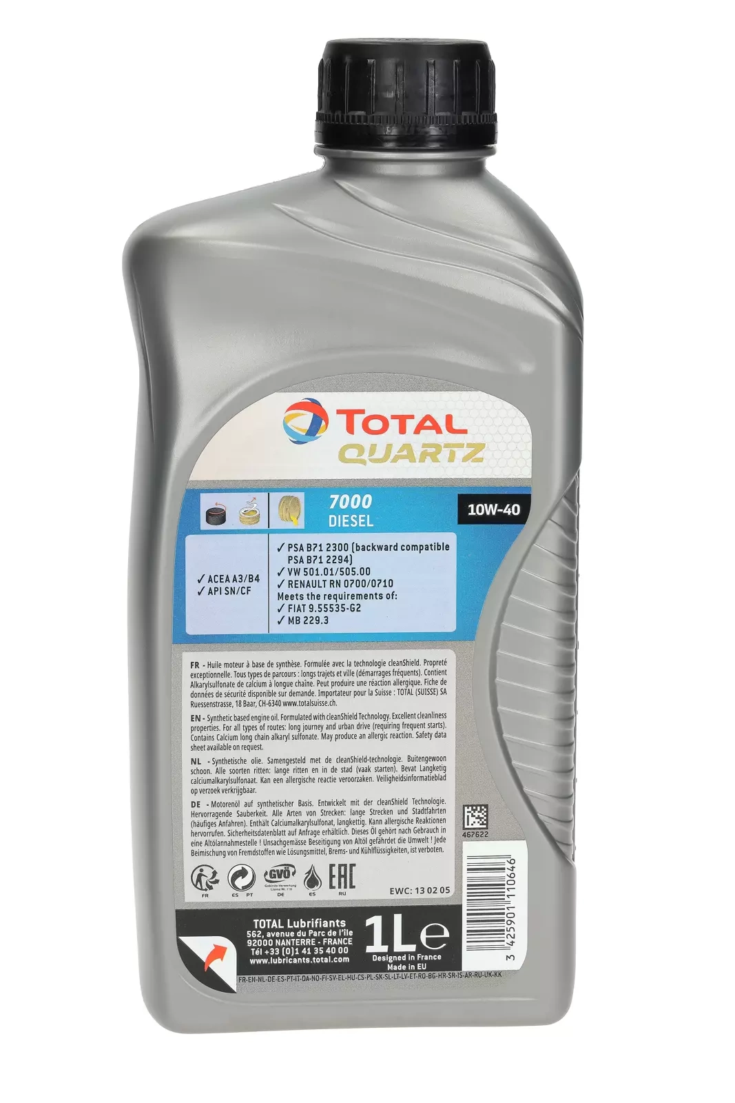 Моторное масло Total Quartz 7000 Diesel 10W-40, 1 л