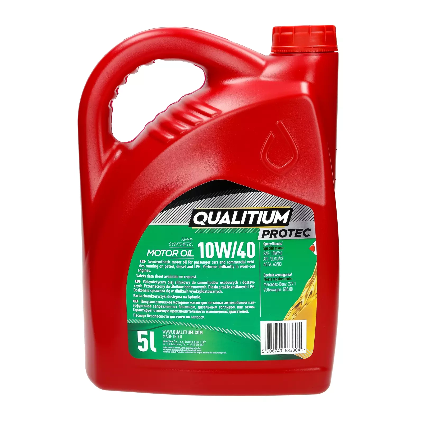 Моторное масло Qualitium Protec 10W-40, 5 л