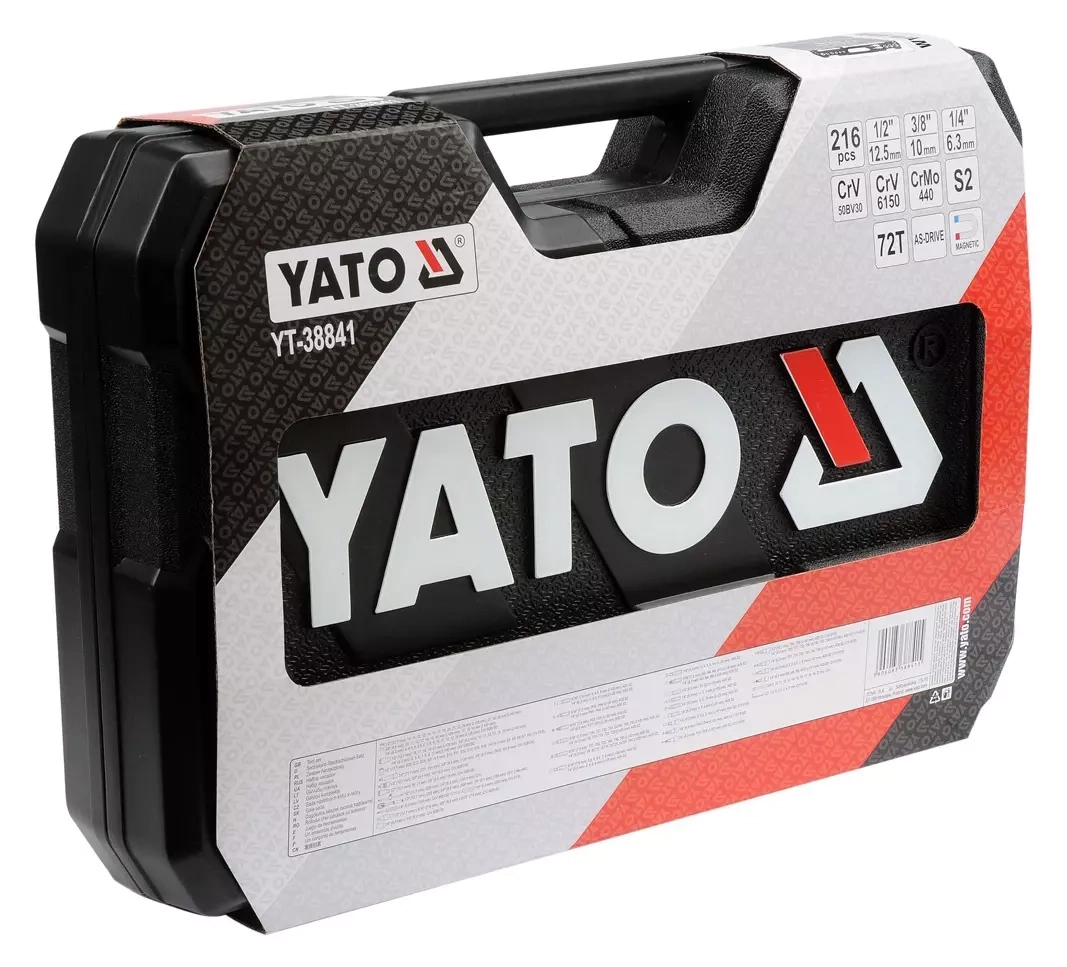 Набор торцевых ключей с трещоткой Yato 1/2 дюйма, 216 предметов (YT-38841)