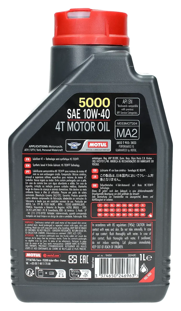 Моторное масло Motul 5000 4T 10W-40, 1 л