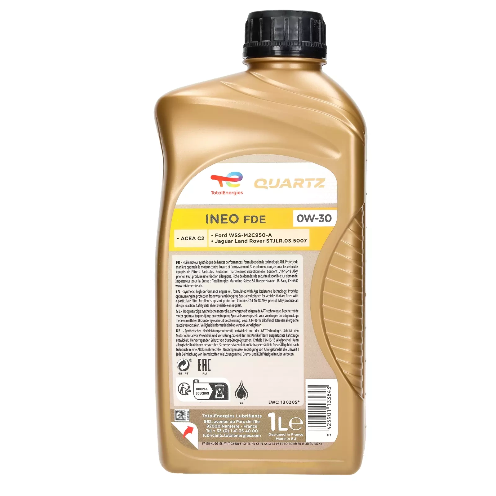 Моторное масло Total Quartz Ineo FDE 0W-30, 1 л
