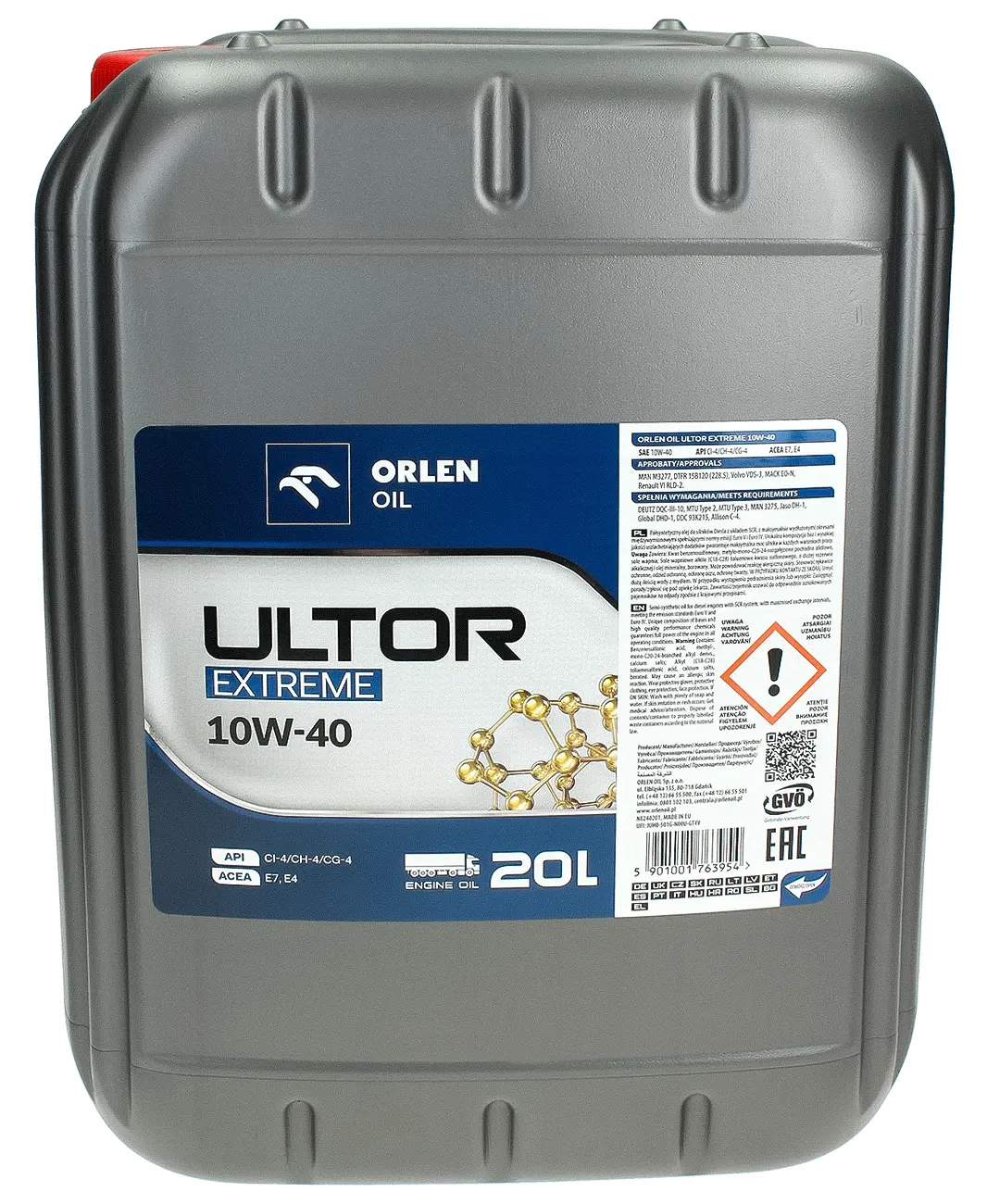 Моторное масло Orlen Platinum ULTOR Extreme 10W-40, 20 л