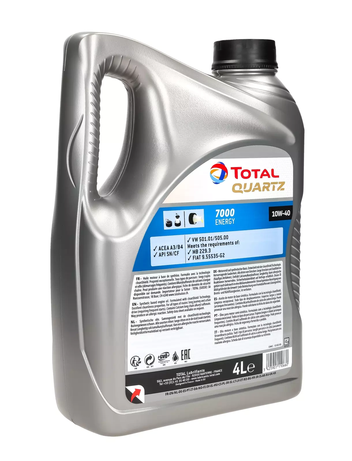 Моторное масло Total Quartz 7000 Energy 10W-40, 4 л