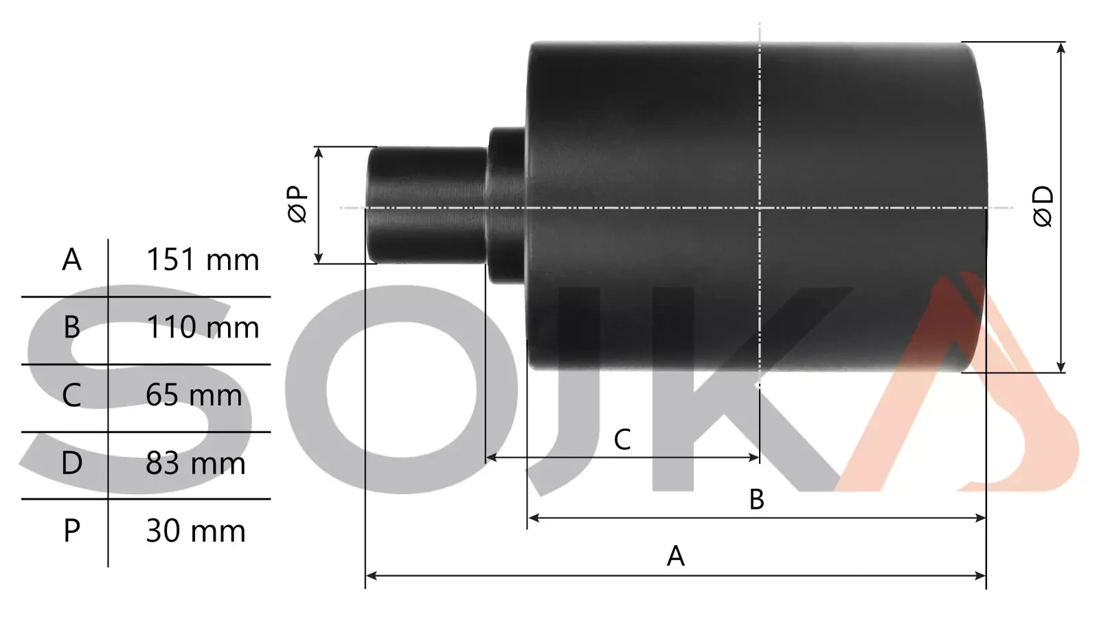 Опорный ролик, верхний KUBOTA KX61 - 3 (RC417-21904)