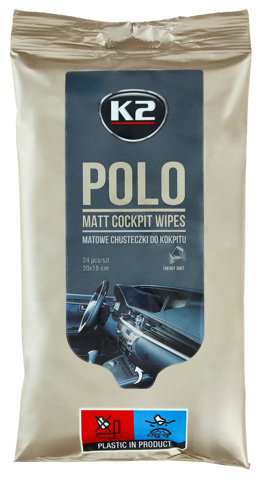 Салфетки для кабины K2 POLO MATT WIPES, 24 шт.
