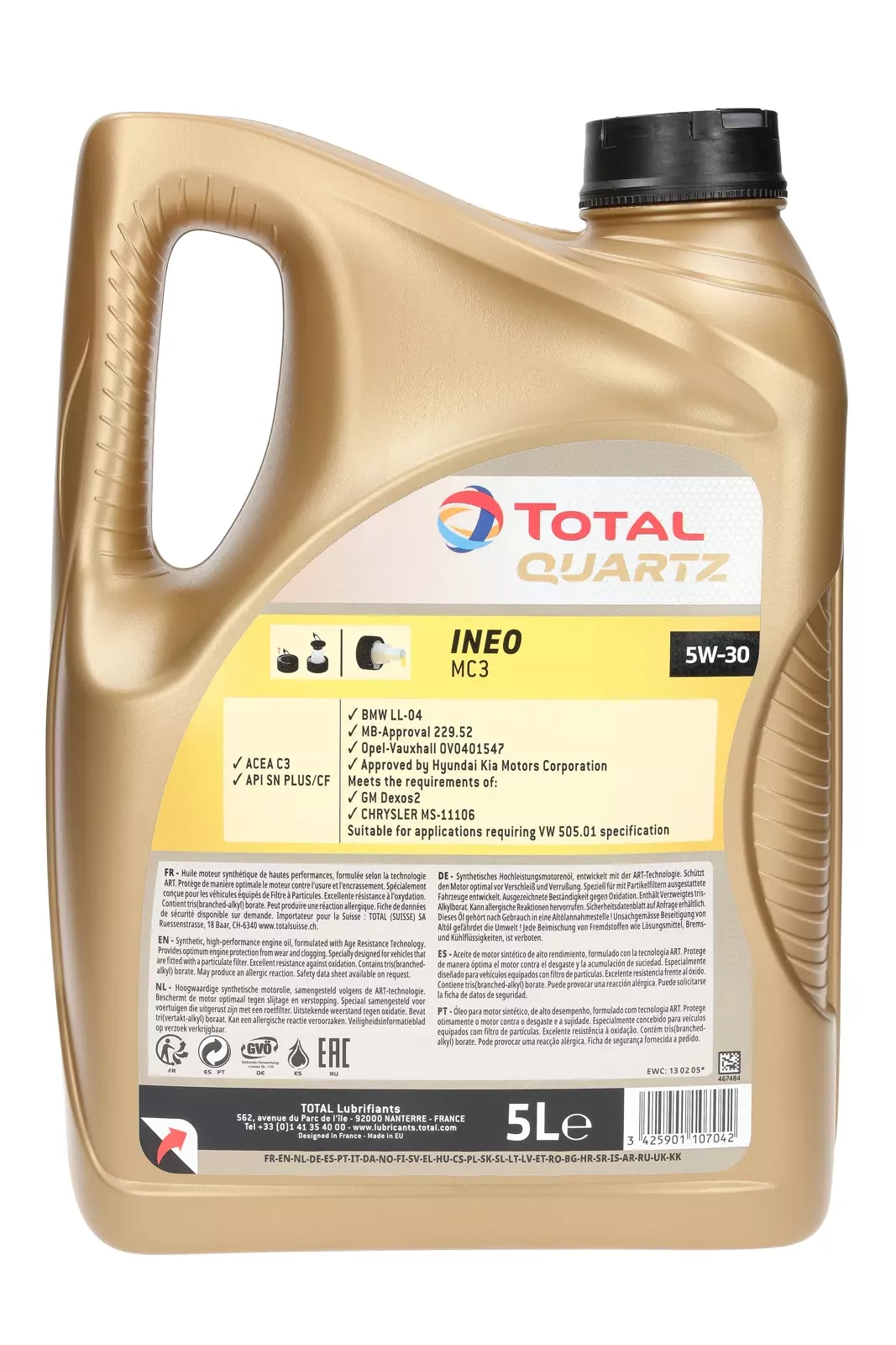 Моторное масло Total Quartz Ineo MC3 5W-30, 5 л