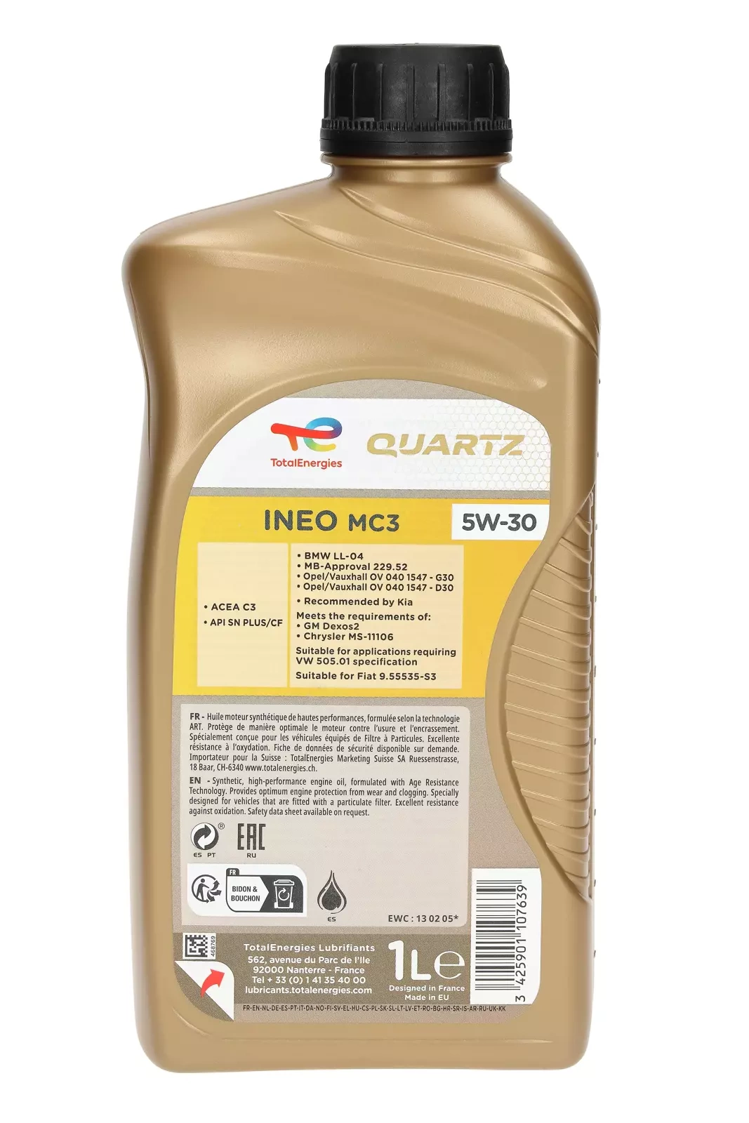 Моторное масло Total Quartz Ineo MC3 5W-30, 1 л
