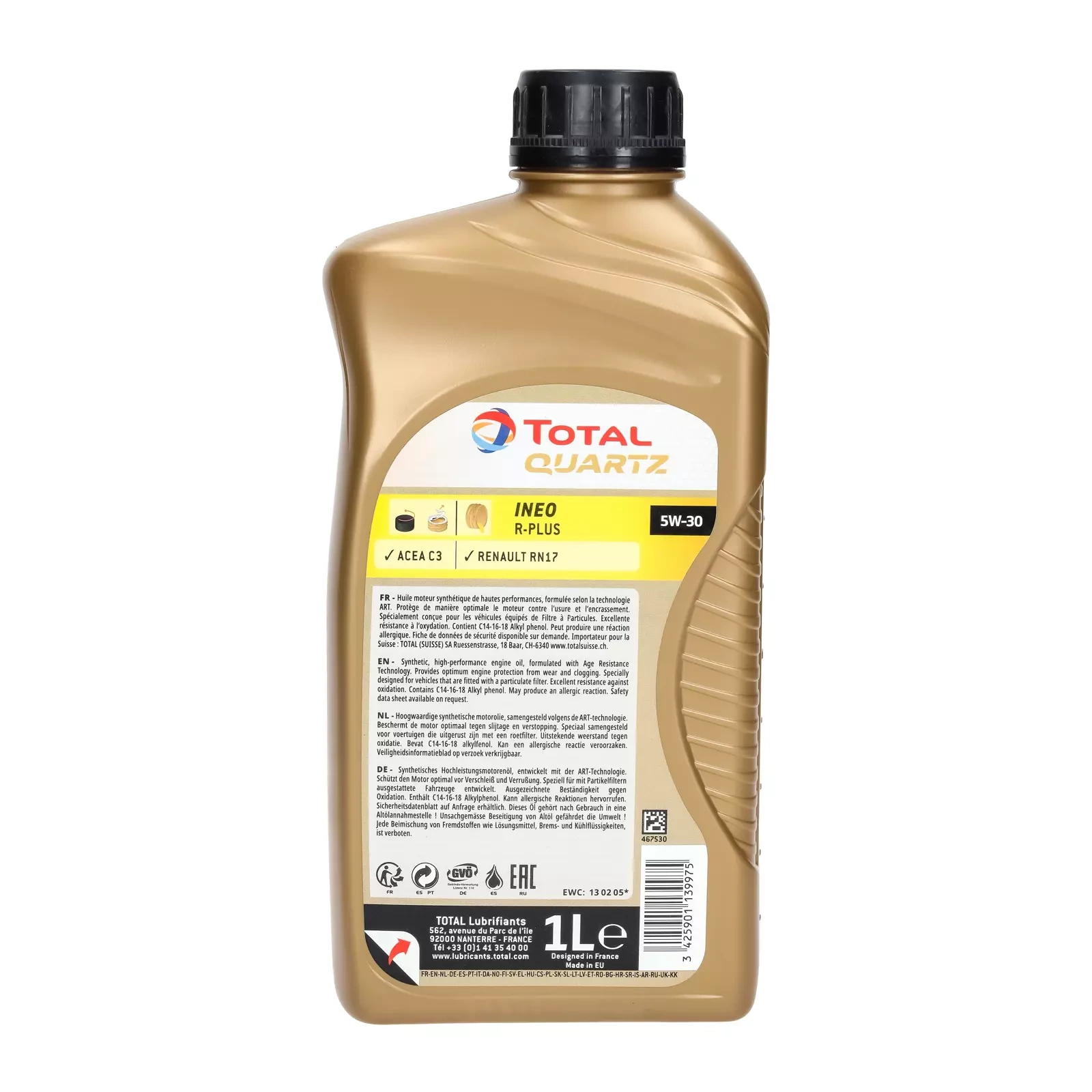 Моторное масло Total Quartz Ineo R-Plus 5W-30, 1 л