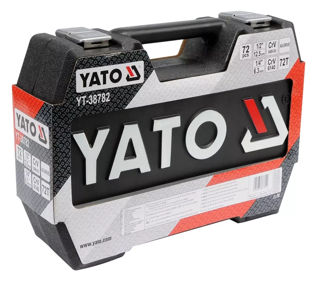 Набор торцевых ключей YATO 1/2", 1/4", 72 шт. (YT-38782)