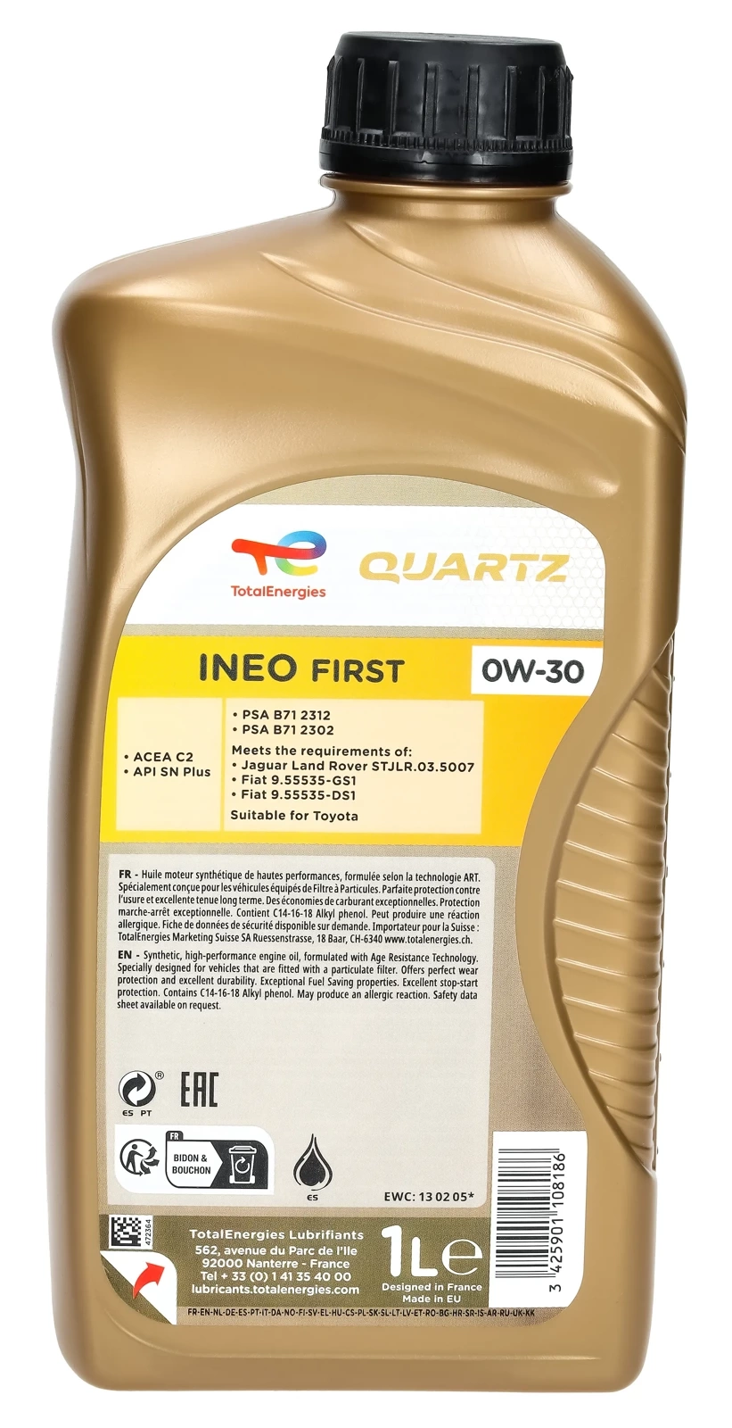 Моторное масло Total Quartz Ineo First 0W-30, 1 л