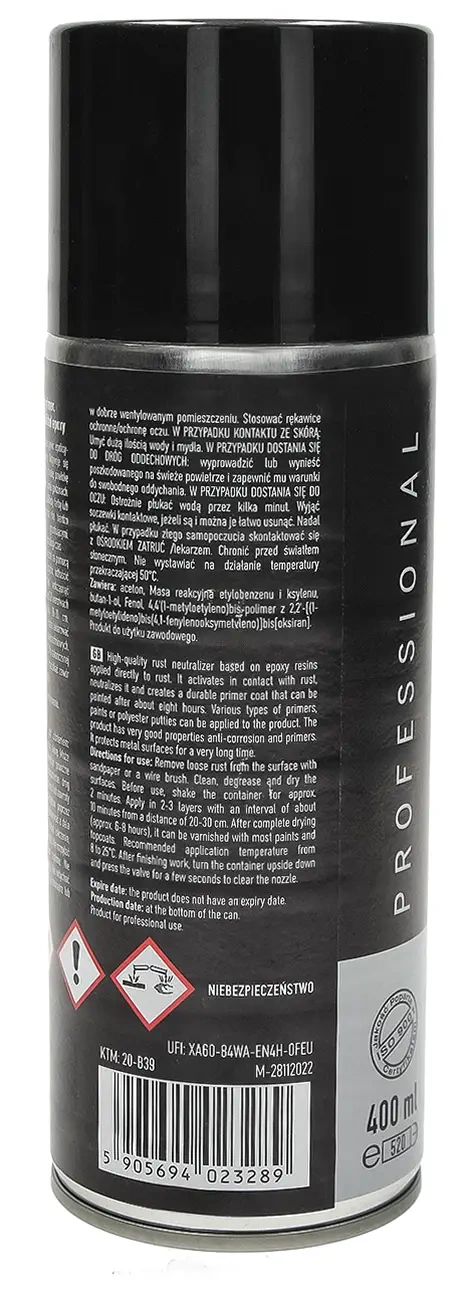 Нейтрализатор ржавчины + грунтовка Pro Epoxy Spray, 400 мл
