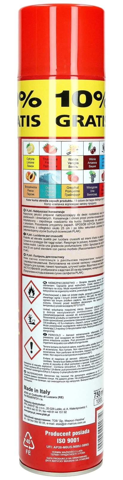 Ополаскиватель для кокпита PLAK со вкусом клубники, 750 мл